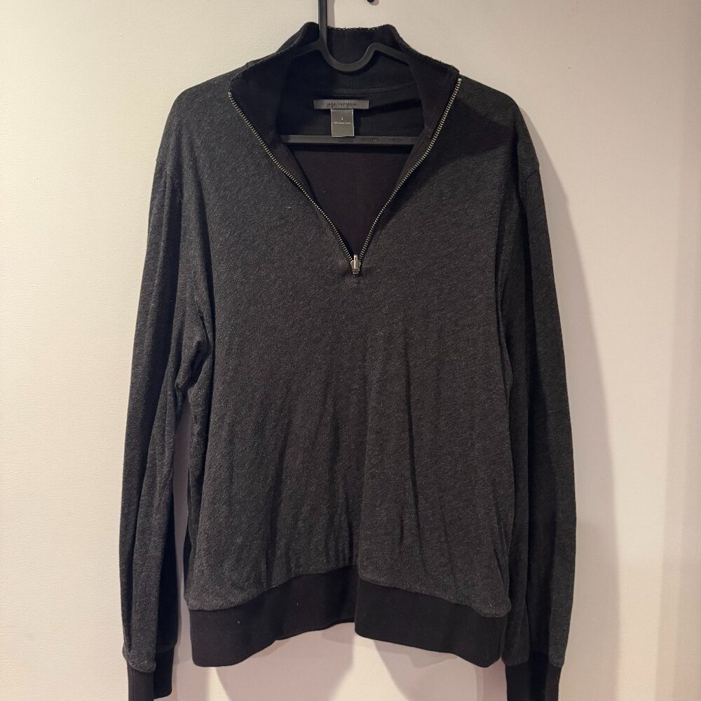 John Varvatos Half Zip Sweater - Dark Gray - Men's Small